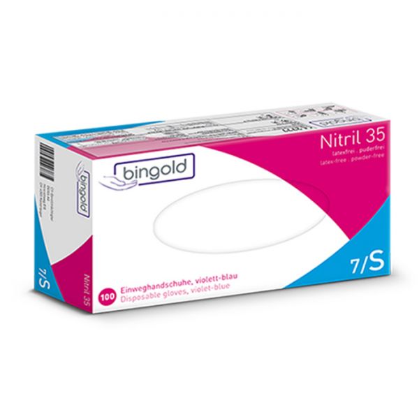 Bingold Einmalhandschuhe Nitril 35 violettblau