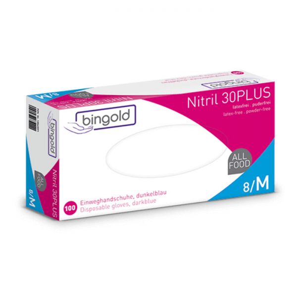 Bingold Einmalhandschuhe Nitril 30Plus dunkelblau