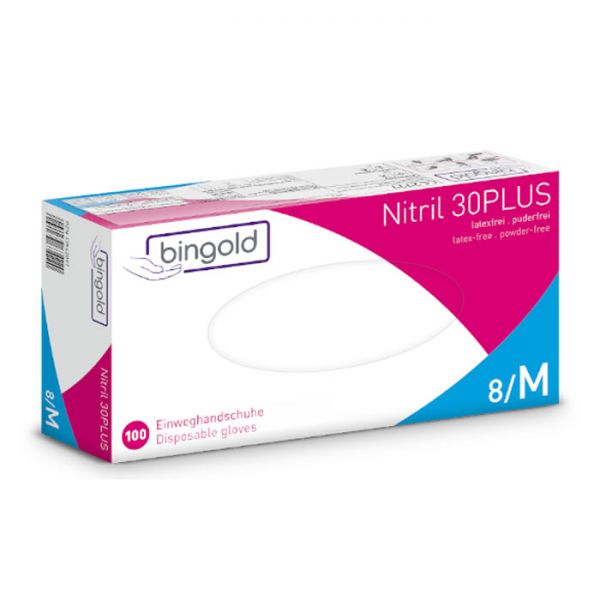 Bingold Einmalhandschuhe Nitril 30PLUS weiß