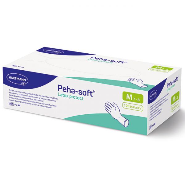 Peha-soft Einmalhandschuhe Latex Protect weiß